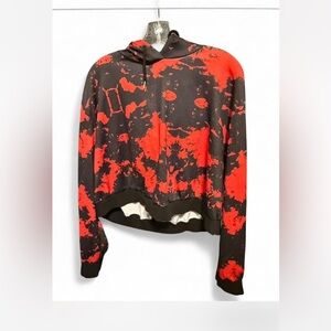 SHEIN Curve Red and Black Splatter Hoodie